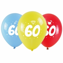 Baloane cu imprimeu numărul 60 3buc